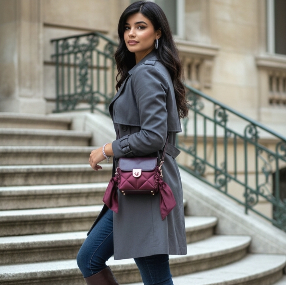 Z Spoke by Zac Posen Quilted Satin Bow Crossbody Bag NWT